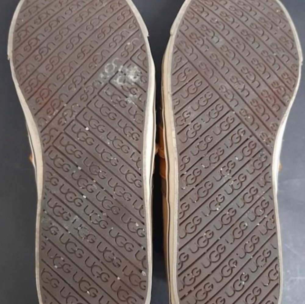 UGG Australia Men’s Sneakers Size 9 Tan & Brown Leather Canvas - Picture 6 of 8